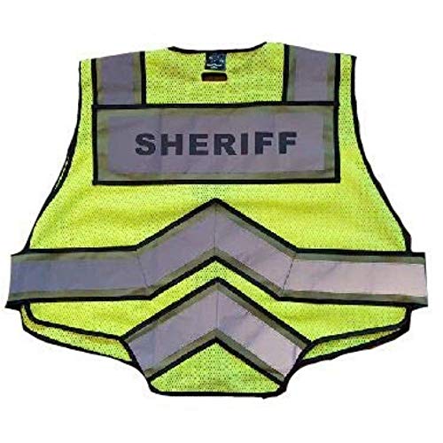 FIRE NINJA - Ultrabright Safety Sheriff Vest | Class 2 Reflective - High Visibility - Double Breakaway Zipper (Olive, 3XL)