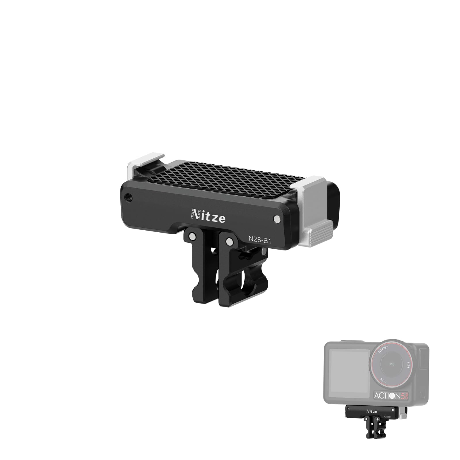 Nitze Supports Adaptateur Magnétiques à Dégagement Rapide pour DJI Osmo Action 5 Pro/4/3/Osmo 360, Adaptateur Magnétique avec Griffes Repliables pour Trépieds & Accessoires de Caméra d'Action - N28-B1