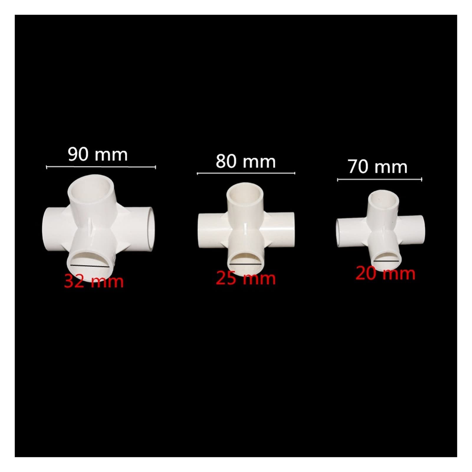 Adaptador de Conector de Manguera Ae para Manguera de Uso General Conector de Tubería de 4 Vías Diámetro Interior 20 Mm 25 Mm 32 Mm Accesorios de Tubería de Riego de Jardínrícola Junta de Tubería 1 (D