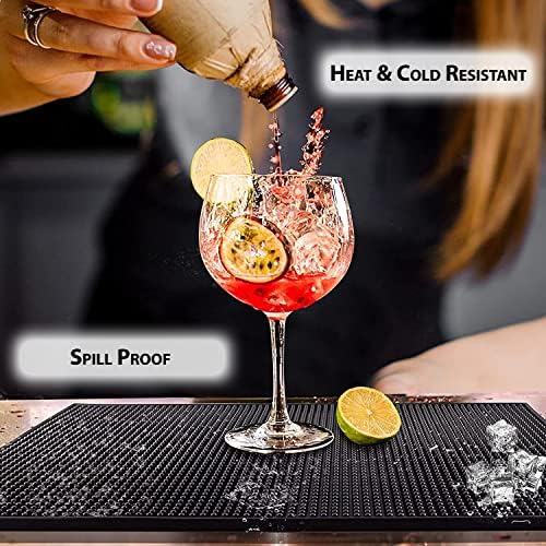 ElysiumPlus Rubber Bar Mats for Home Pub, Home Accessories & Kitchen Accessories. Countertop Non Slip Mats for Coffee Machines, Beer Mats, Home Bar, Kitchen Mat Runners, Shops & Restaurants (2 Pack)