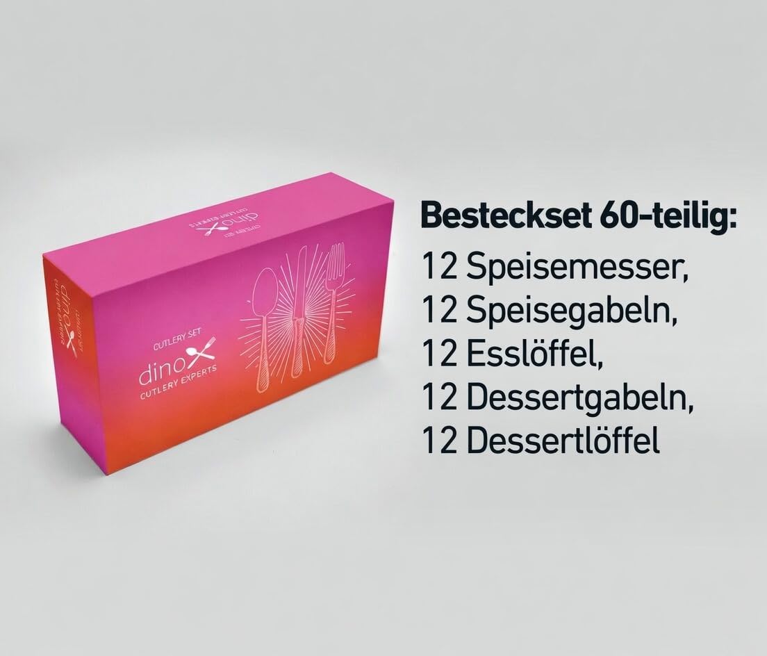 DINOX A-088 Besteckset 60-teilig für 12 Personen aus Edelstahl
