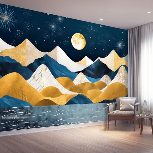 Fondos de pantalla con imágenes panorámicas Abstracto Montañas Textura Luna Decoración de pared decorativa para el dormitorio del hogar 350 x 256 cm para decoración papel tapiz multiusos Vistoso