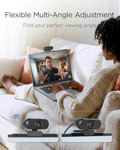 1080P WeGear C100 Webcam w/ Dual Mics & Privacy Cover - image 7