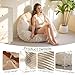 HIGOGOGO Papasan Chair Cushion with Corduroy Cover (Without Chair), 48 x 48 Inch Supportive Cushion, Overstuffed Chair Cushion,Beige