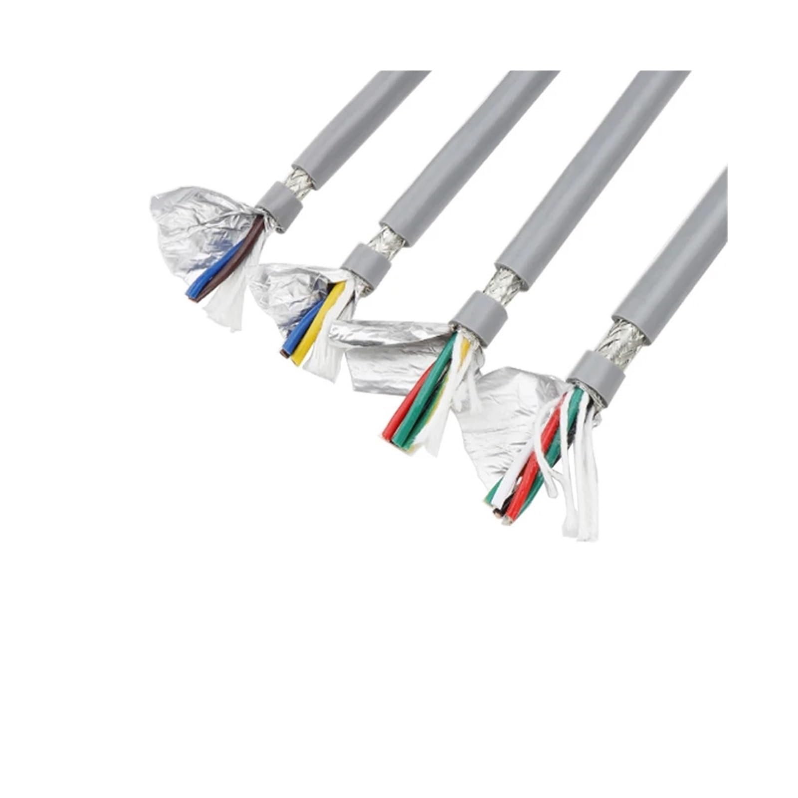 Cavo da traino a doppia schermatura TRVVP, 18/20/22/24/26AWG | Filo di rame grigio resistente al calore 10-30 conduttori,(30 Cores 1Meter,26 AWG 0.15mm)