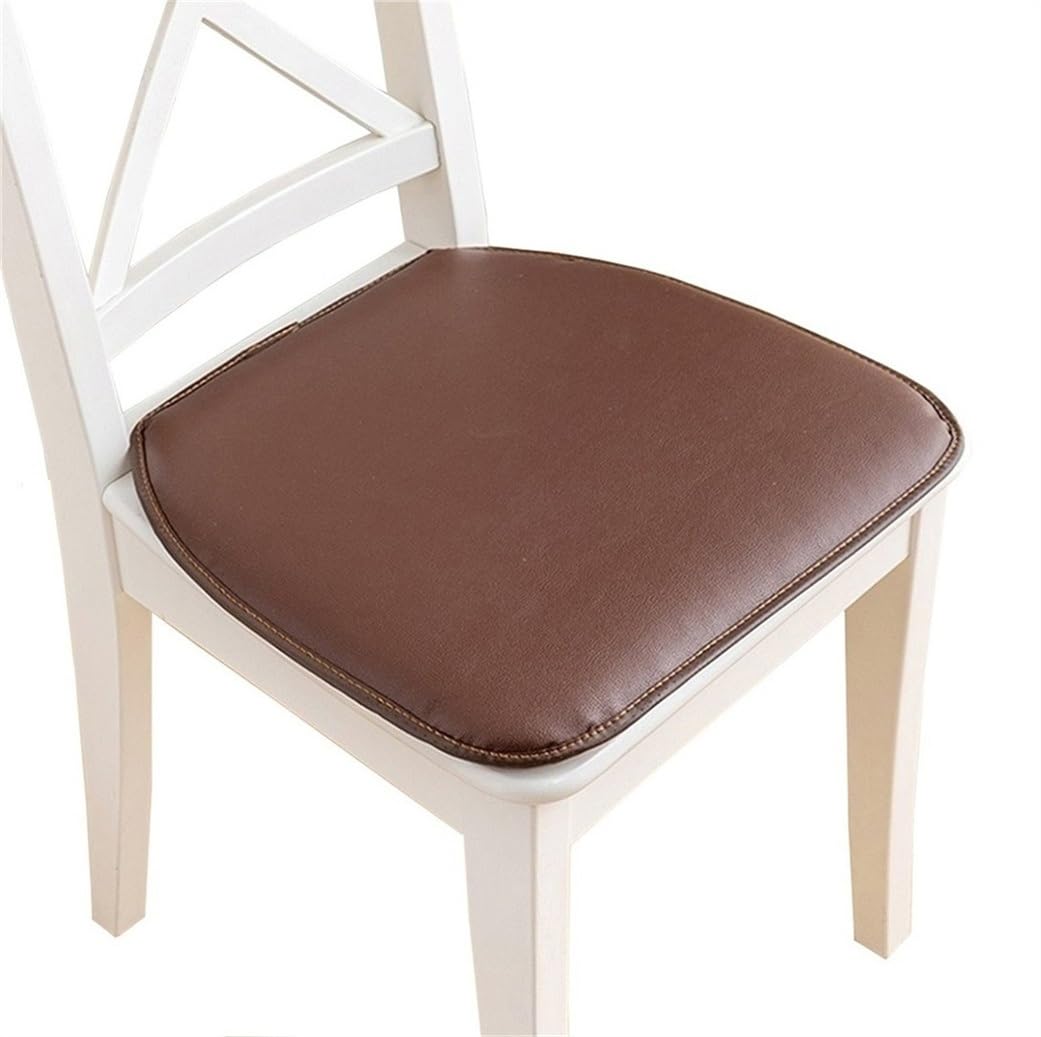 Coussin de chaise de cuisine en similicuir café 40x43 cm lot de 4