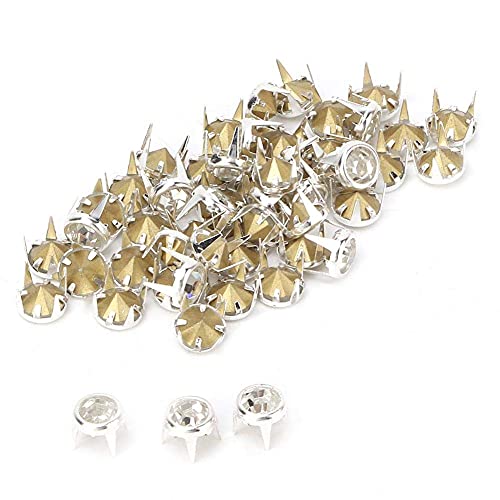 Heepdd 50 Pcs 7Mm White Pink Crystal Claw Beads Nailhead Diy Fashion Rhinestone Nailhead Studs Punk Spikes Decorative Rivets For Diy Leather Craft(White) #TOP5