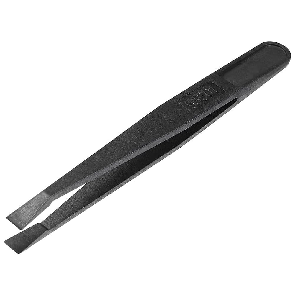 MMOBIEL pinzette di precisione in plastica anti-statica, multifunzione, pinzette con punta piatta per lavori di elettronica, gioielleria, riparazioni di laboratorio, colore nero