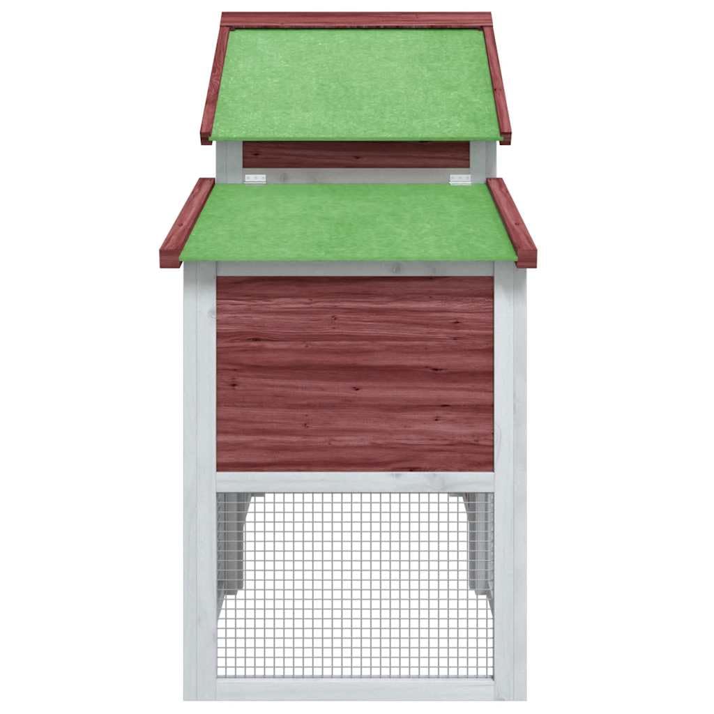 Gallinero moca de madera maciza de pino 186,5 x 58,5 x 113 cm con techo impermeable y valla de malla de alambre, jaula para animales pequeños para conejos, conejos, conejos, roedores, salida