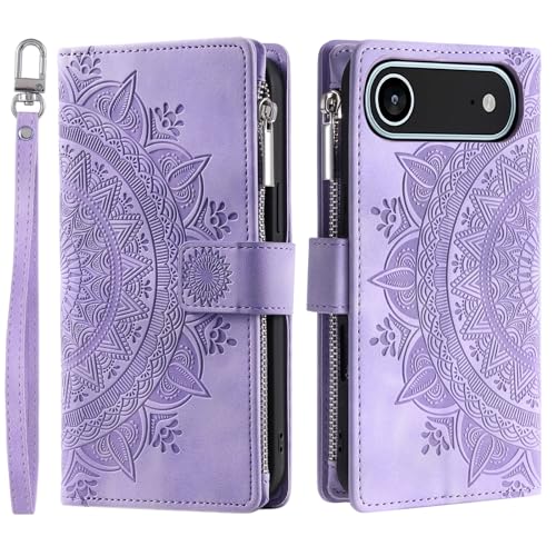 Étui portefeuille pour Apple iPhone Air Fleur à rabat en cuir