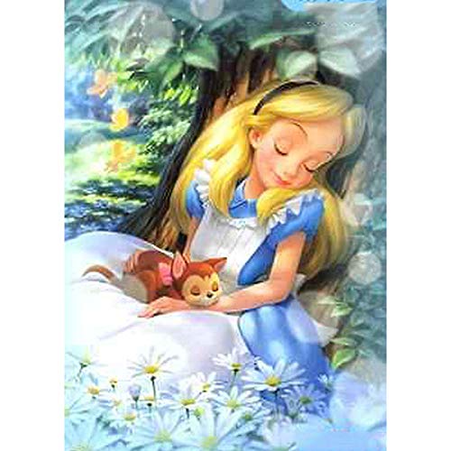 Peinture diamant 5D à faire soi-même, broderie au point de croix, peinture de diamant à broder, art artisanal, décoration murale Alice au pays des merveilles 30 x 40 cm Cover