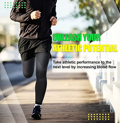 Keking® Full Leg Compression Sleeves, Unisex, Thigh High Compression Stocking 20-30Mmhg Graduated Support For Thigh Calf Knee, Running, Basketball, Reduce Varicose Veins And Swelling, 1 Pair, Black M #TOP3