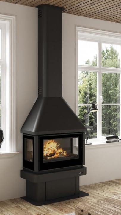 BRICOSOL CHIMENA DE LEÑA METÁLICA BRONPI MODELO LISBOA 3 CARAS VISION