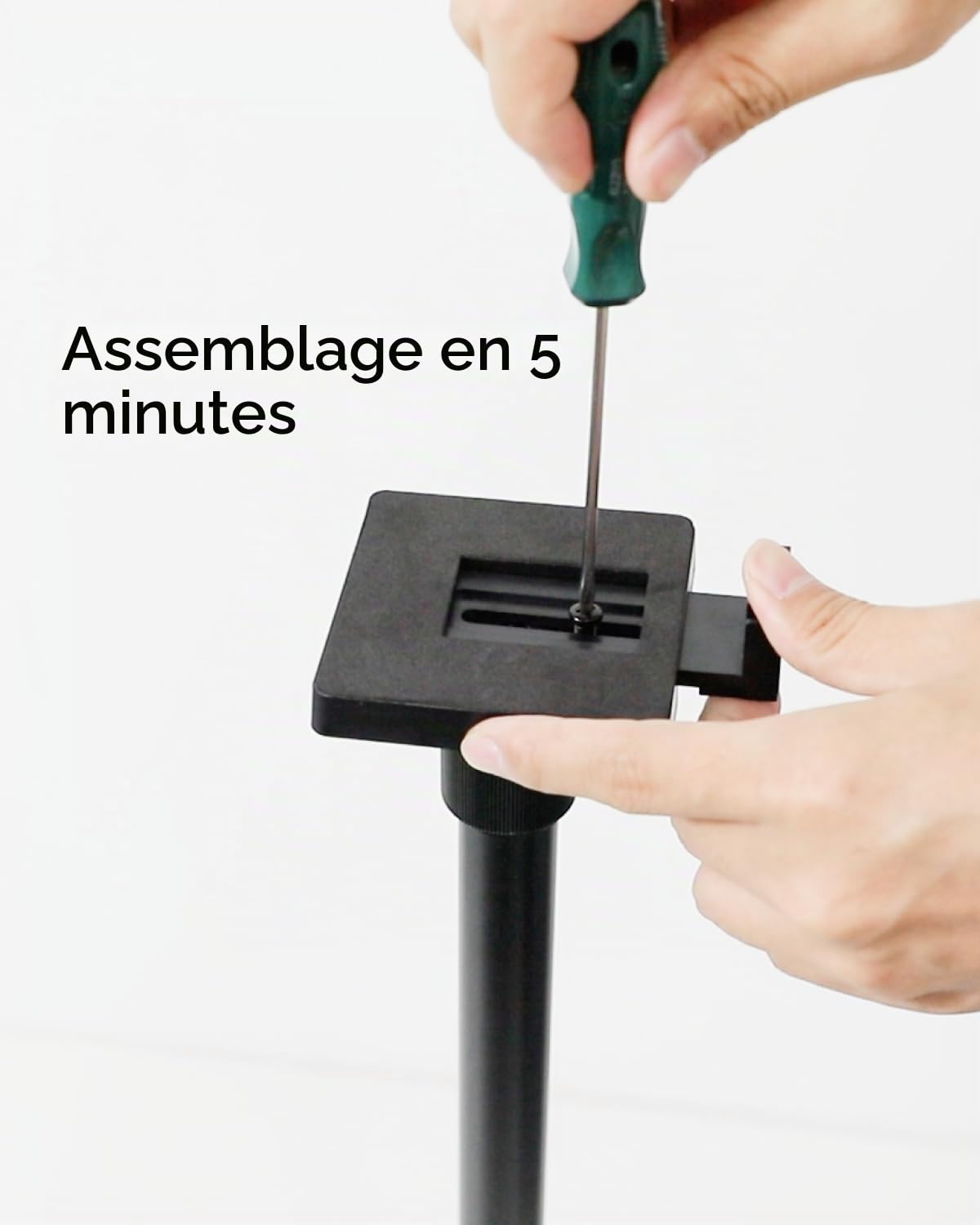 ULTIMEA Steady 310 – Lot de 2 Supports d’Enceintes universels Noirs, réglables en Hauteur de 62 à 93 cm, pour Enceintes Satellites et de bibliothèque, Charge maximale de 3 k
