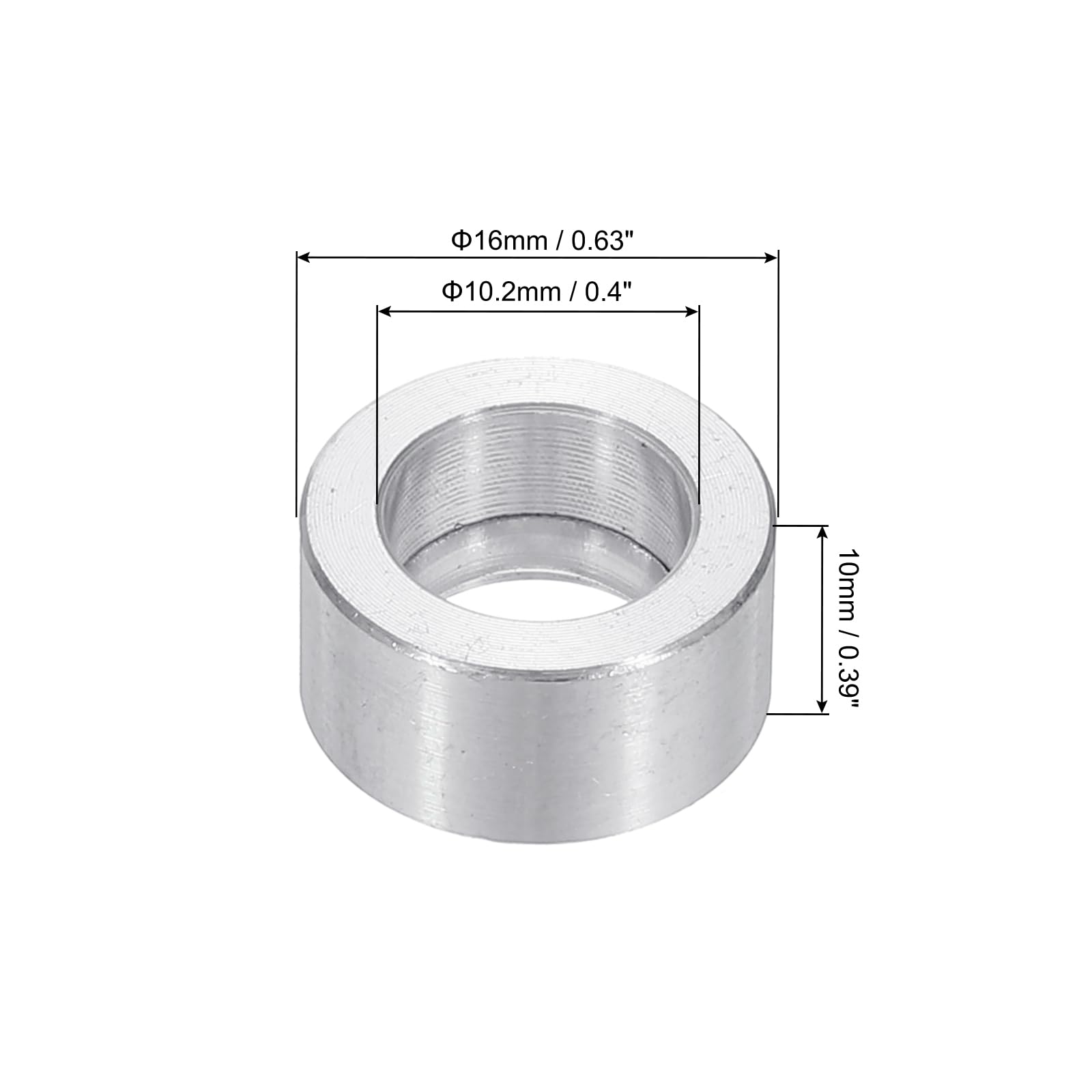 PATIKIL M10 Aluminum Spacers, 6pcs 3/8" x 5/8" Round Metal Spacers for 3/8 or M10 Screw Bolts - Image 2