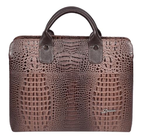 Sac à main cuir véritable imprimé écossais femme A4 large - 4