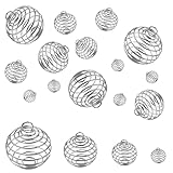 Habbi 50pcs 4 Size Spiral Bead Cage Pendant Crystal Holder for Necklace Making(8X9mm/15X14mm/25X20mm/30X25mm)