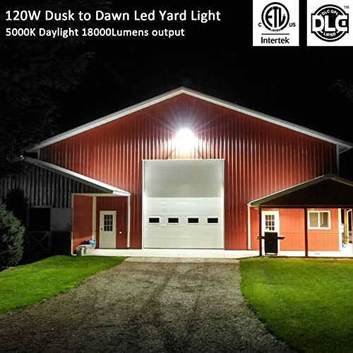 Paktonvo Led Barn Light 120W, 5000K Daylight 18000Lm Dusk To Dawn Led Outdoor Yard Light With Photocell,800W Mh/Hps Equiv,Etl Listed Led Security Area Light For Farm Porch Yard Street Lighting #TOP1