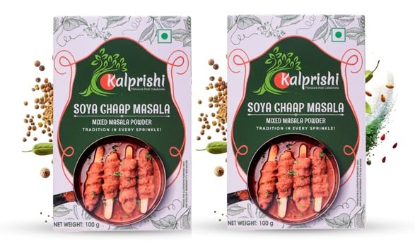 Image of Kalprishi Soya Chaap Mixed Masala | Authentic Spicy & Aromatic Blend | Perfect for Gravy, Tandoori & Kebab Recipes | No Added Preservatives or Colours | Natural Oils Retained (2)