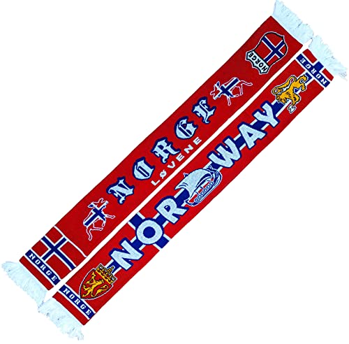Écharpe de football Norvège en maille tricotée bicolore jaune bleu pour fan de sport EM