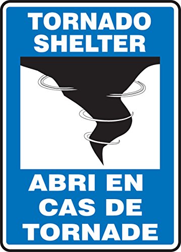 Signalétique abri en cas de tornade en Dura-Vinyl résistant Accuform