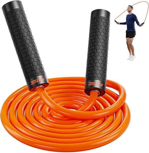 KUTIZE Skipping Rope Weighted Jump Rope for All Age Adjustable 1Lb Heavy Skipping Ropes Suitable for Boxing Cardio Home Fitness Training Muscle Home Gym Workout Equipment for Full Body Exercise