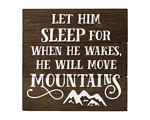LGF-Gift Let Him Sleep for When He Wakes Sign Boy Nursery Decor Rustic Nursery Decor Rustic Woodland Nursery Adventure Nursery Travel Nursery Wood Design Hanging Signs Wall Home Farmhouse Decor
