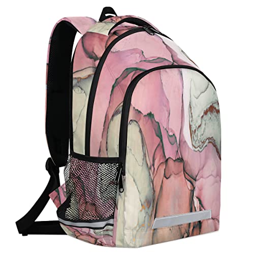 Sac à dos marbre imprimé texture liquide avec clip sécurité - 5