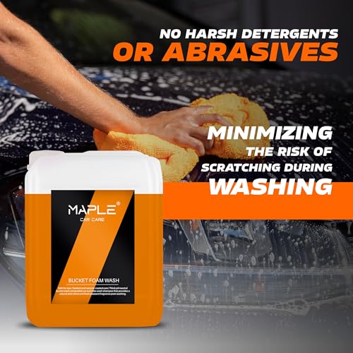 Image of Maple Car Care Bucket Foam Wash Shampoo for Car 5 Litre | High Foaming, pH Neutral Car Shampoo| Ceramic Coating Safe Car Wash Shampoo| Deep Clean, Shine & Dirt Removal | Quick Dirt Removal Car Shampoo