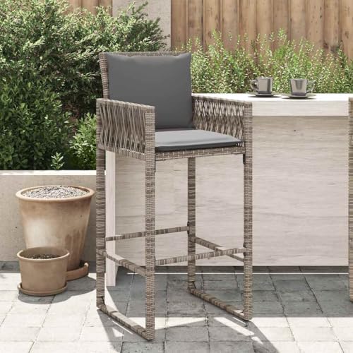 Tabourets de bar extérieurs gris Mangloder pour vos soirées conviviales sur le balcon - 2