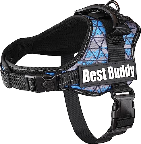 Harnais Best Buddy Pluto M bleu camouflage grid 38mm : robustesse et finitions premium