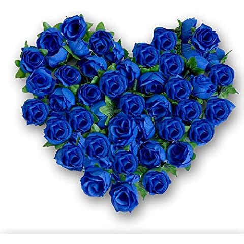 Eternal Blossom Artificial Rose Flower Head 100PCs for Wedding Planning, Holiday Party, 3cm Fake Flower Home Decoration, Baby Shower (Dark Blue) Cover