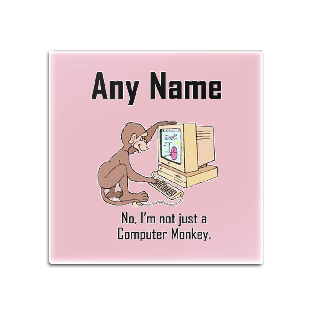 Sous-verres carrés singe informatique personnalisables pour développeur