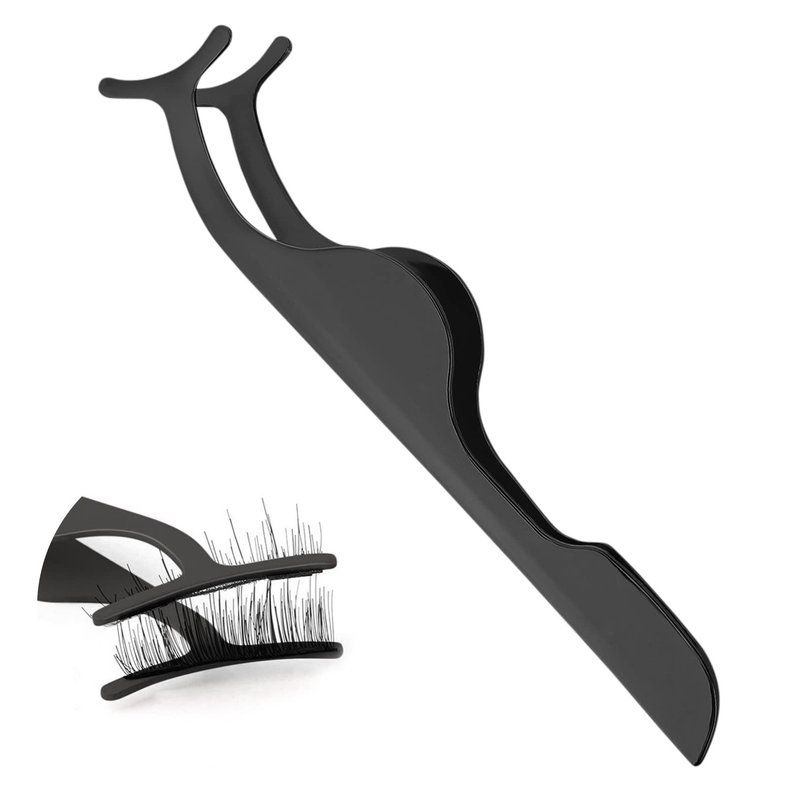 Sibba Pinzas de Pestañas Postizas 1 Pieza de Extensión de Pestañas de Volumen Herramienta Aplicadora deAgarre Antideslizante Herramientas de Soporte Maquillaje de Ojos Clip de Punta Curvada