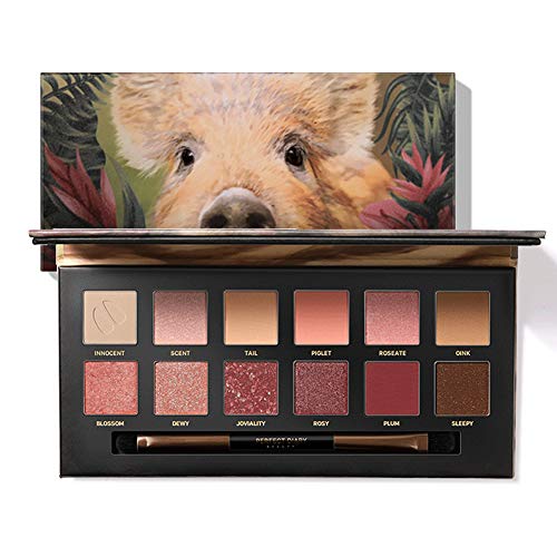 GL-Turelifes Professional Eyeshadow Palette with Brush Matte Shimmer Glitter, Piggy Tiger Ice Wolf Animal 12 Colors Explorer Eye shadow, Natural Waterproof Long Lasting Eyes Makeup kit (Piggy)
