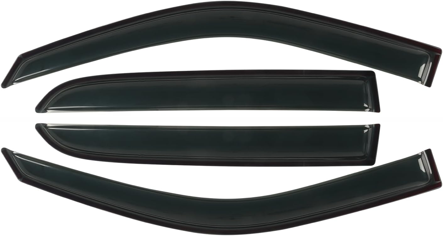 Window Visors Rain Guards Fit for 2009-2018 Dodge Ram 1500 Crew Cab, 2010-2024 Ram 2500/3500 Crew Cab & Mega Cab, 2019-2023 Ram 1500 Classic Crew Cab Only, Outside Mount Vent Deflectors