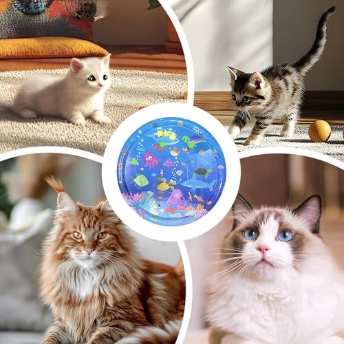 Wassersensorische Matte | Kühlkissen für Hunde, interaktiv, faltbar, waschbar, Kühlmatte für drinnen und draußen, Wasserspiel, Welpen, Katzen, Haustiere