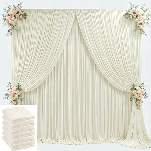 Cortina fondo beige 30x10 ft con 6 paneles para fiestas