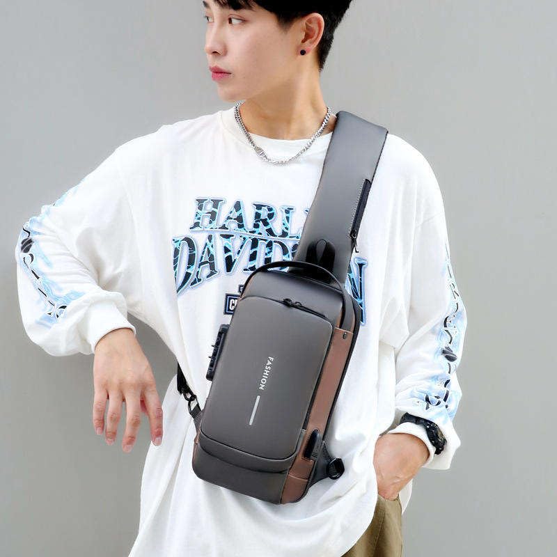 Yatee Men’s Sling Bag with USB Charging Port, Anti-Theft Crossbody Chest Bag, Waterproof Shoulder Backpack for Travel, Office, College & Daily Use (Black) 3