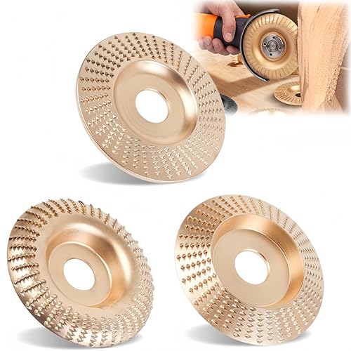 Wood Carving Disc 2026 New Angle Grinder Wood Carving Disc Set for 4 or 4 1/2 Angle Grinder with 5/8 Arbor Grinder Cutting Wheel Attachments for Wood Cutting (3)