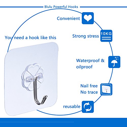 Blulu Ganci Adesivi Chiodo Libero Pesanti