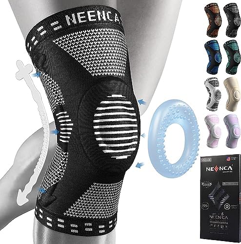 NEENCA Kniestütze, Komprimierte Kniebandage mit Patella Gel Pads & Feder Seitenstabilisatoren, Medizinischer Knieschützer für Laufen, Meniskusriss, Arthritis, Gelenkschmerzlinderun