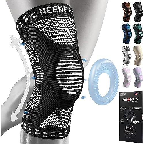 NEENCA Kniestütze, Komprimierte Kniebandage mit Patella Gel Pads & Feder Seitenstabilisatoren, Medizinischer Knieschützer für Laufen, Meniskusriss, Arthritis, Gelenkschmerzlinderung, ACL, Erholung