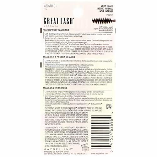 Maybelline Great Lash Waterproof Mascara - Very Black - 2 Pack