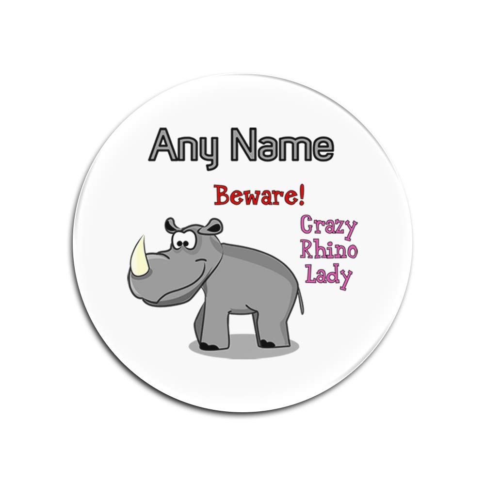 Dessous-de-verre en verre Crazy Rhino Lady - Lot de 4 dessous de verre ronds blancs