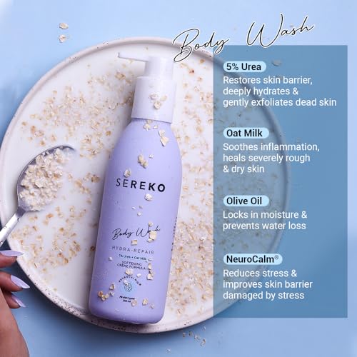Image of Sereko 48H Body Wash and Lotion Combo | Urea Treatment for Strawberry Legs, Detan, Rough Bumpy Skin