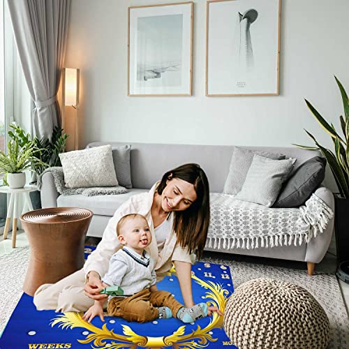 Kikidor BTDWKI040YY Royal Blue Gold Theme Baby Monthly Milestone Blanket Royal Blue Crown Prince Or Princess Newborn Photo Background Mom Gift Baby Party Decor New Baby Growth Calendar Blanket 48X40Inch Btdwki040 thumb #6