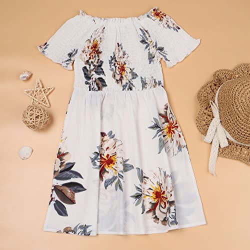 Mommy and Me Summer Casual Sleeveless Spaghetti Straps Floral Printed Family Matching Dresses Outfit for Beachwear4