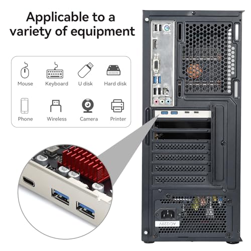 Image of ELUTENG PCI Express PCIE Card (PCIE to USB) 2 Port USB 3.1 Gen2 10Gbs Superspeed PCIE Expansion Card with Efficient Heat Dissipation Support Type A + Type C Ports for Windows XP /7 /8 /8.1 /10 | Superspeed PCI Express Expansion Card USB Card for Desktop PC Support Windows 11 /10 /8 /7 /XP /Vista