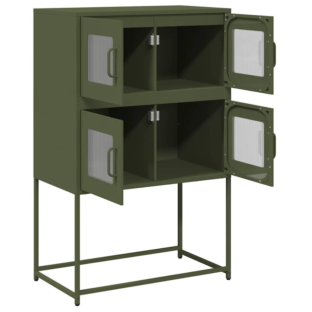 Generisch Olivgrüner Stahlschrank, 68 x 39 x 107 cm – Robuster, kaltgewalzter Stahl, viel Stauraum, Flexible Türmontage und praktische Griffe für optimale Organisation im Haushalt
